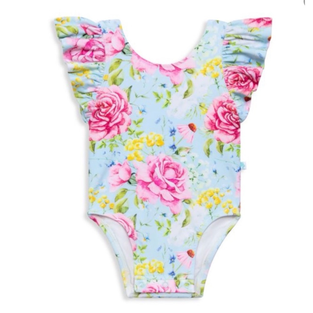 Posh Peanut Sadie Ruffle One Piece Swimsuit Floral Print